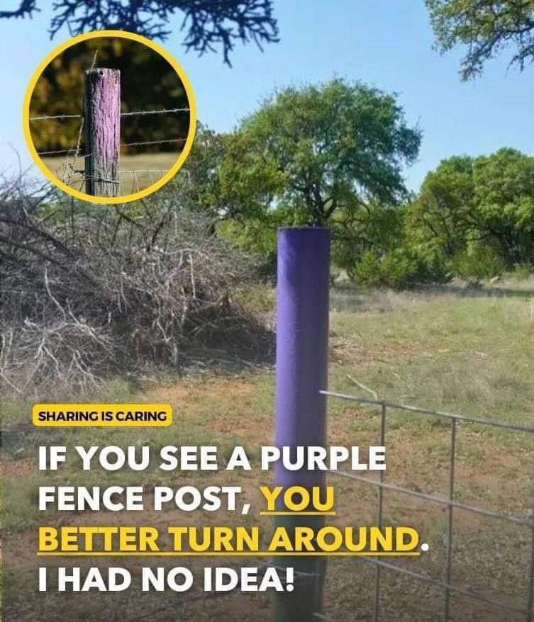 HT7. If you see a painted purple fence, this is what it means If you